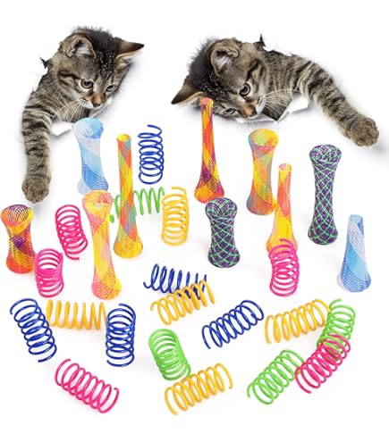 ☆ 猫おもちゃ スプリング 20個セット 4色入 猫じゃら 用品 猫用品 364 Amazon | YFFSFDC 猫おもちゃ スプリング 20個入り 4色 猫じゃらし 猫